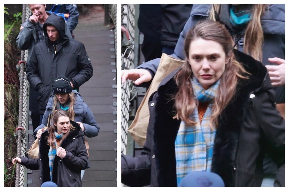 Elizabeth Olsen and Callum Turner were recently spotted on a Vancouver, B.C. film set for their new movie "Eternity" by production company A24 in May 2024.