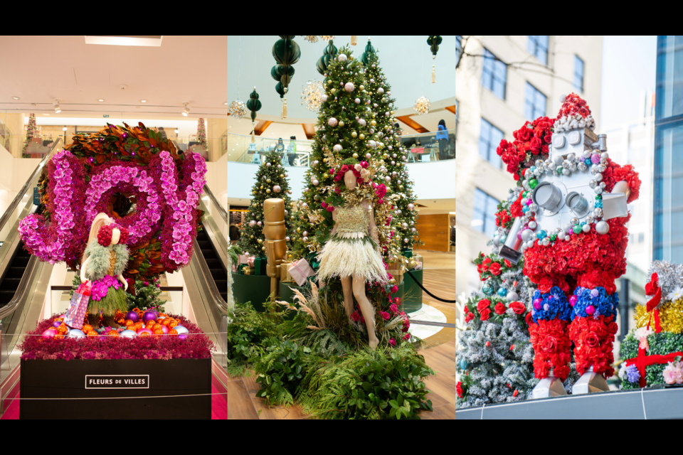 Fleurs de Villes Noel will exhibit floral displays around downtown Vancouver and it's free for the public to see in December 2024.