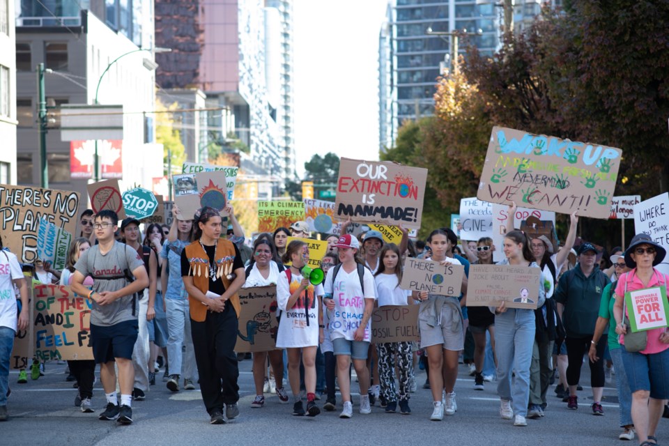 A massive protest as part of the Global Climate Strike will take place in Vancouver on Sept. 20, blocking traffic in the downtown core. Last year a similar event (pictured) took place.