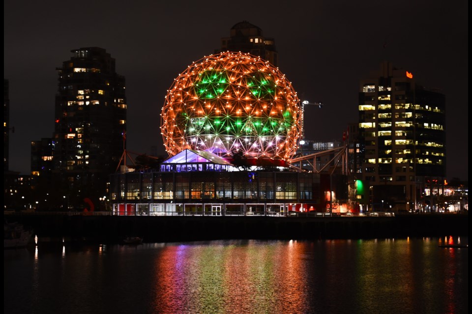 Vancouver's Science World will shine brightly on Halloween as the forecast for Oct. 31, 2024 shows a slightly damp evening.