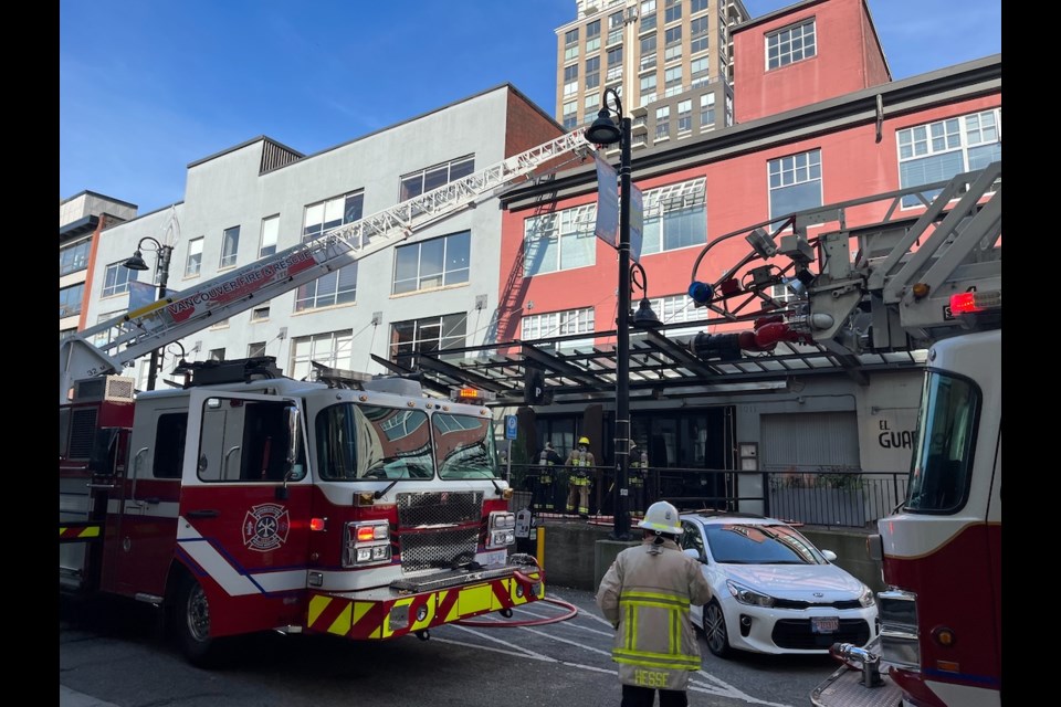 Vancouver firefighters have responded to a fire that broke out Thursday morning at The Parlour restaurant in Yaletown