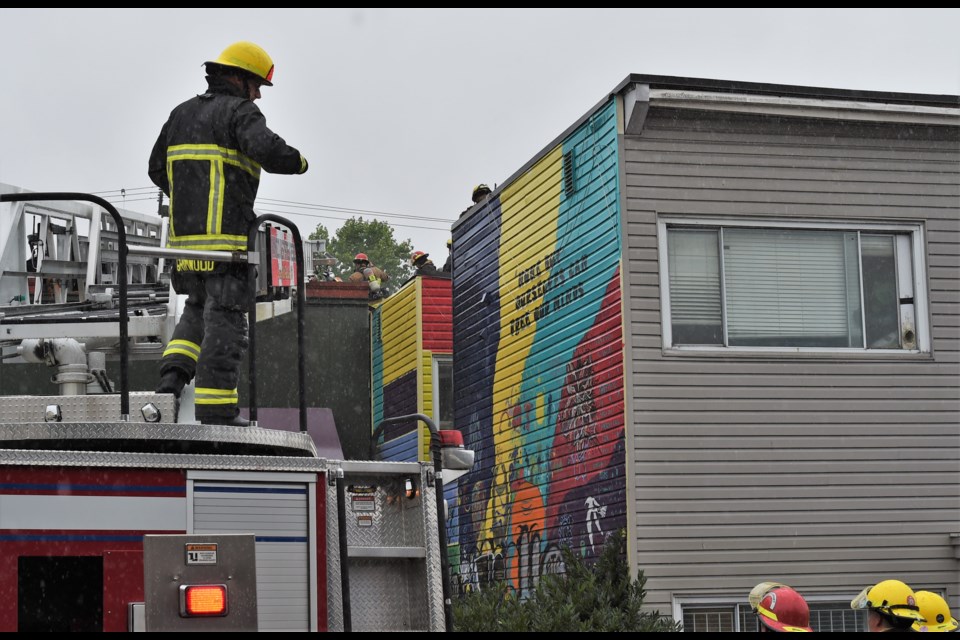 A fire at the intersection of Commercial Drive and Venables Street has displaced people living in four units.