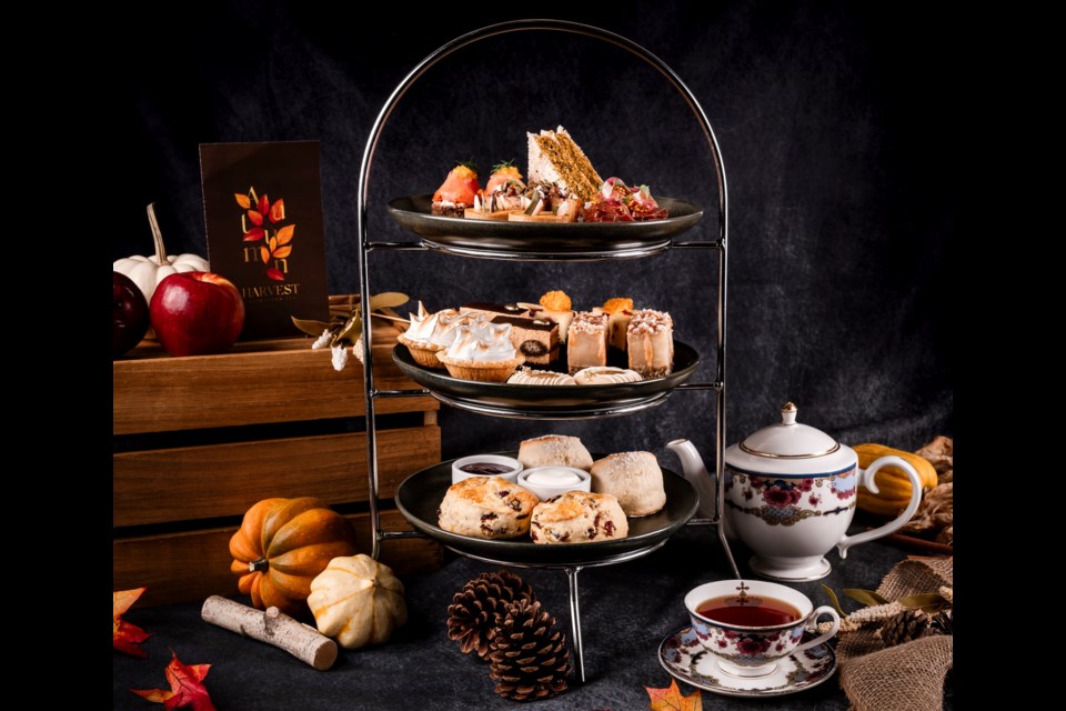 The Autumn Harvest Afternoon Tea at Notch 8 in downtown Vancouver features sweet and savoury foods with fall flavours, including a Pumpkin Spice Latte Martini