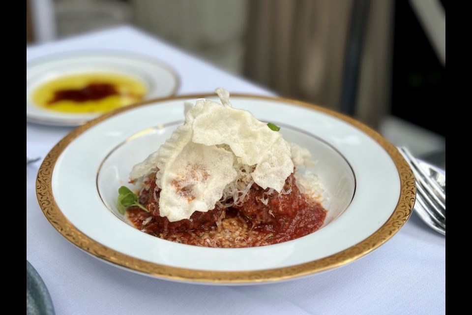 Named to the Michelin Guide's list of "recommended" Vancouver restaurants in 2022 and 2023, Downtown's posh - and sometimes mysterious - Acquafarina is a versatile dining destination. Among its offerings are dishes like supremely tender meatballs in a spicy tomato sauce. 