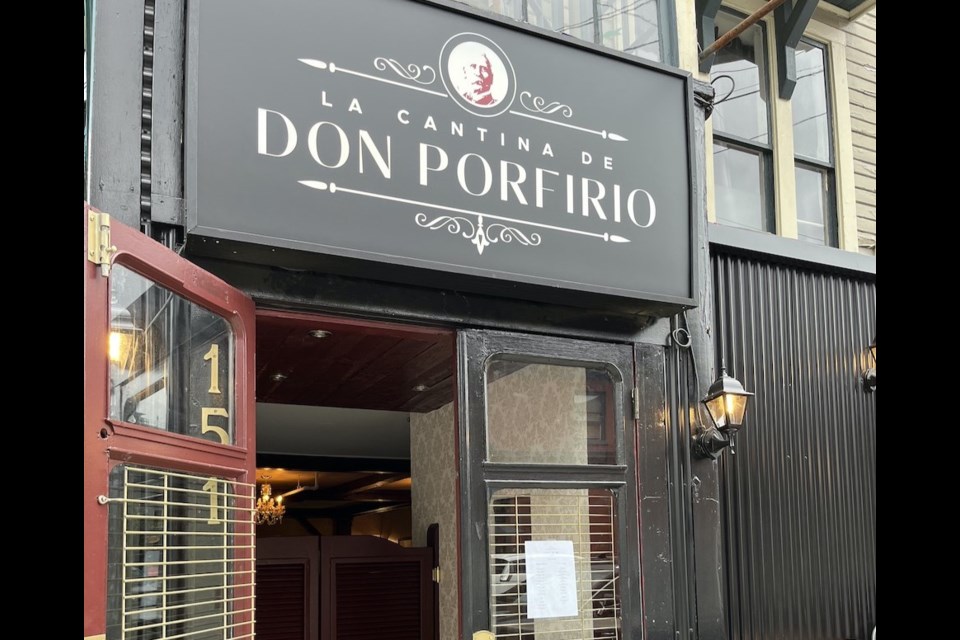 Mexican restaurant La Cantina de Don Porfirio in Mount Pleasant has closed after failing to pay its lease, according to a sign on its door. 