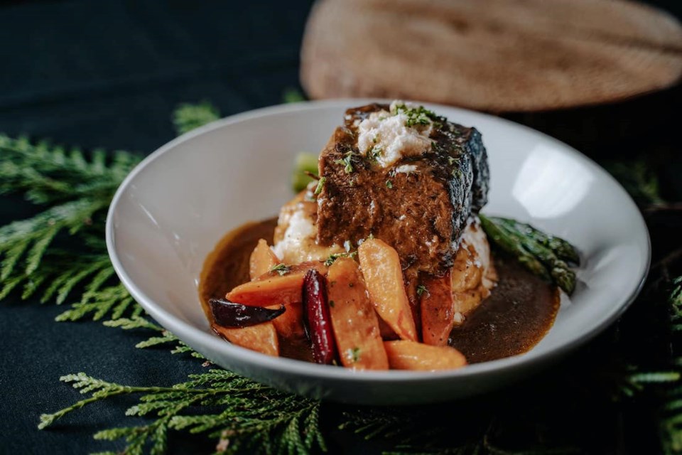 Salmon n' Bannock is Vancouver's only Indigenous restaurant, with a location on West Broadway and a newer outpost at YVR Airport in Richmond. It's one of several Indigenous-owned and/or focused food businesses in Metro Vancouver. Pictured is a bison pot roast dish from the restaurant.