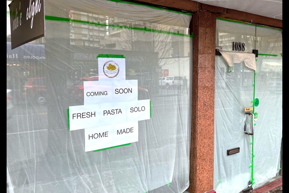 Solo Pasta is opening a new location at 1088 Denman St in Vancouver's West End.