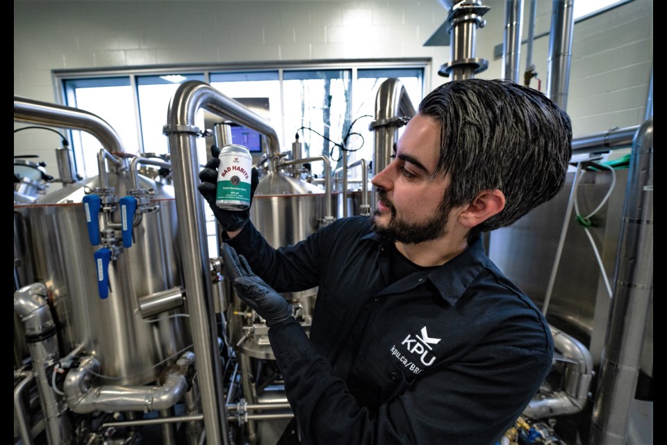 Bad Habits Maple Bourbon Stout was brewed by students Mark Yates and Leone Dutra at the Kwantlen brewing program.