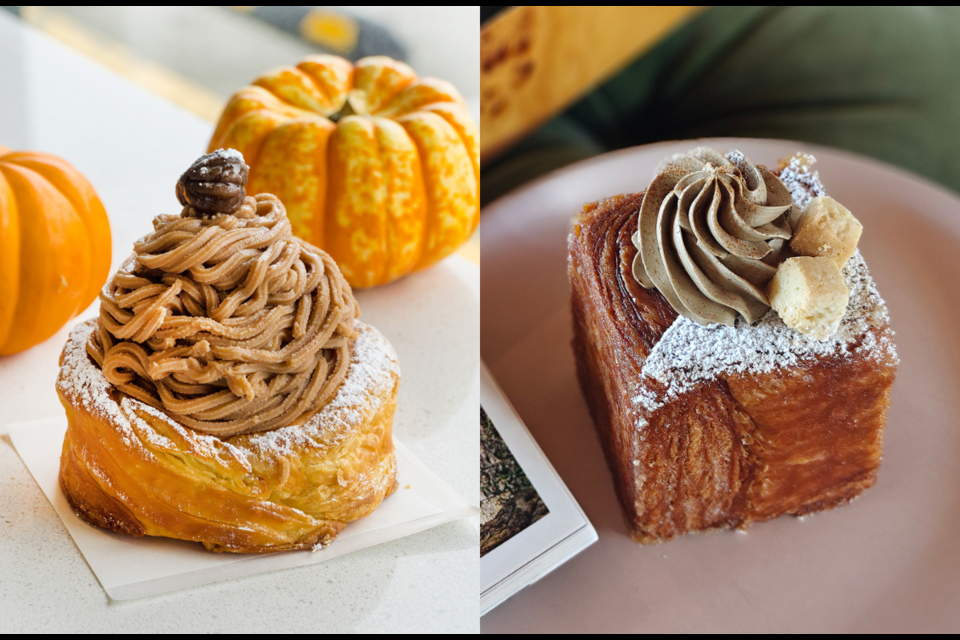 Daan Go Cake Lab in Richmond (left) and Lumine Coffee in Vancouver are among the participants in the 2024 Fall Food Fest, a self-guided tasting event running October 4 to 17. 