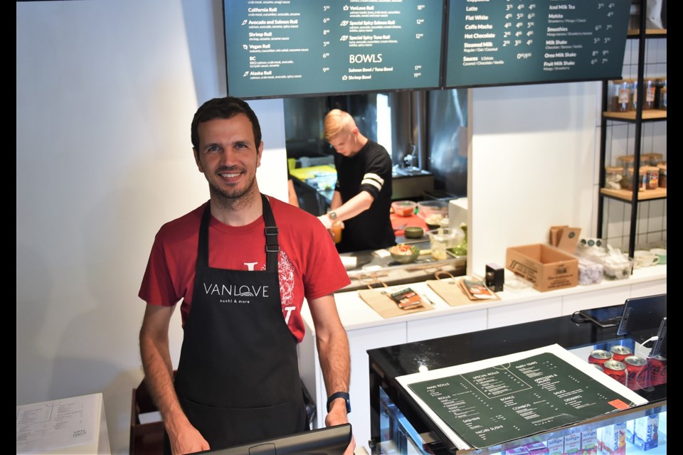 Dmytro Khozin moved from Dnipro (Ukraine's fourth largest city) with his family to start Vanlove, a new sushi restaurant in Vancouver's West End.