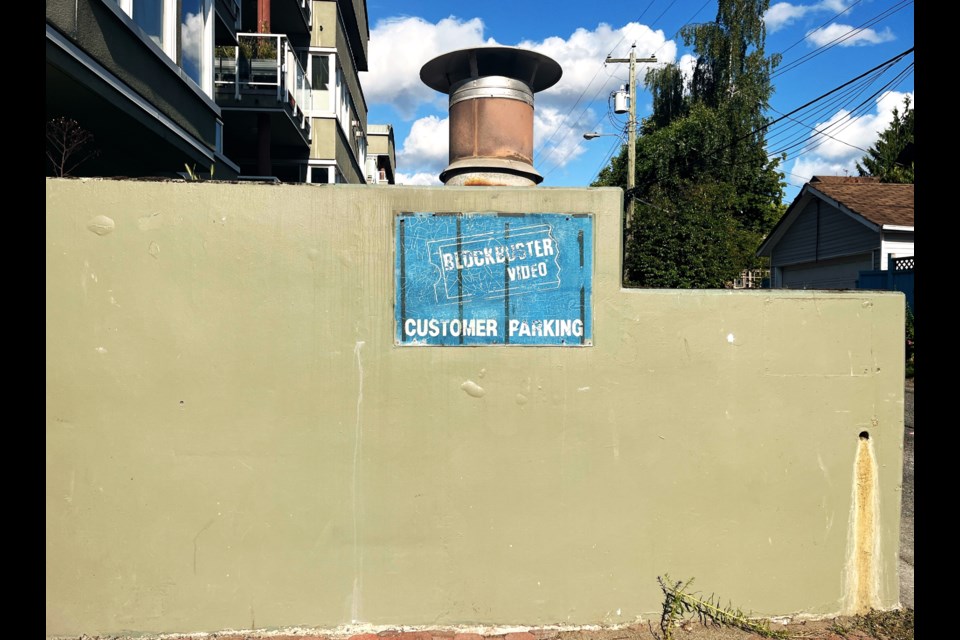 A Blockbuster Video sign remains in Kitsilano, even though the company has been defunct in Vancouver for more than a decade.