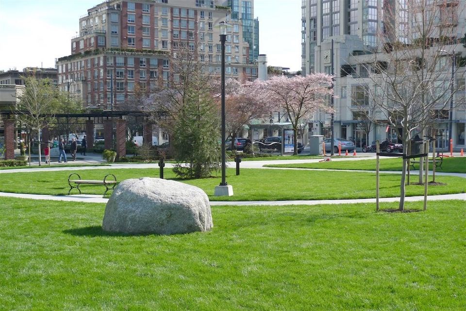 Filming for a new CBS medical series will occur in Emery Barnes Park on in Vancouver's Yaletown neighbourhood on Tuesday, Aug. 27, 2024.