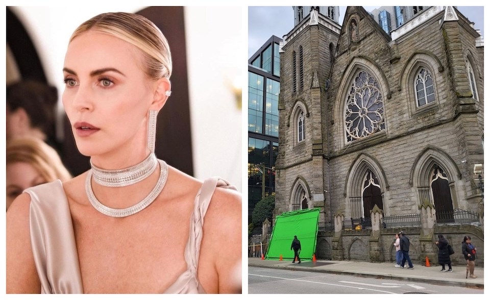 Hollywood A-lister Charlize Theron is in Vancouver, B.C., filming scenes and taking photos for the Old Guard 2 at the Holy Rosary Cathedral.