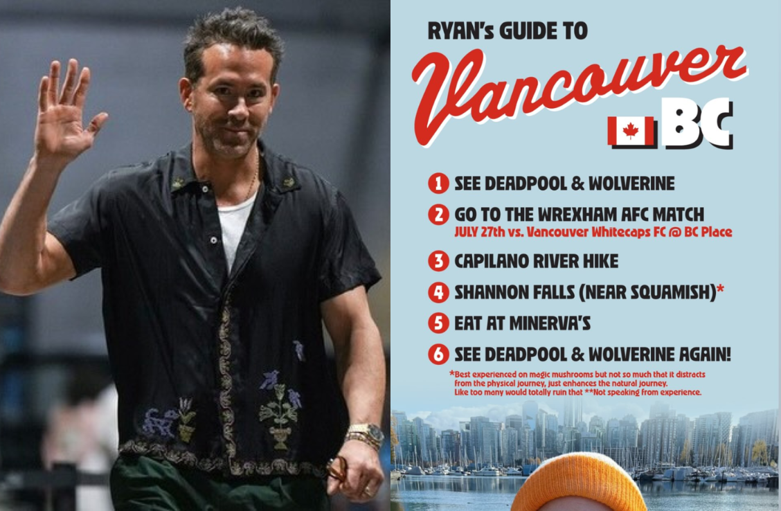 Ryan Reynolds dzieli się swoim „Przewodnikiem po Vancouver”