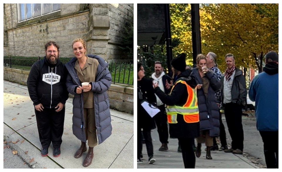 Uma Thurman is filming scenes for "Old Guard 2"  which also stars Charlize Theron. The actresses were seen in Downtown Vancouver, B.C. in October 2024.