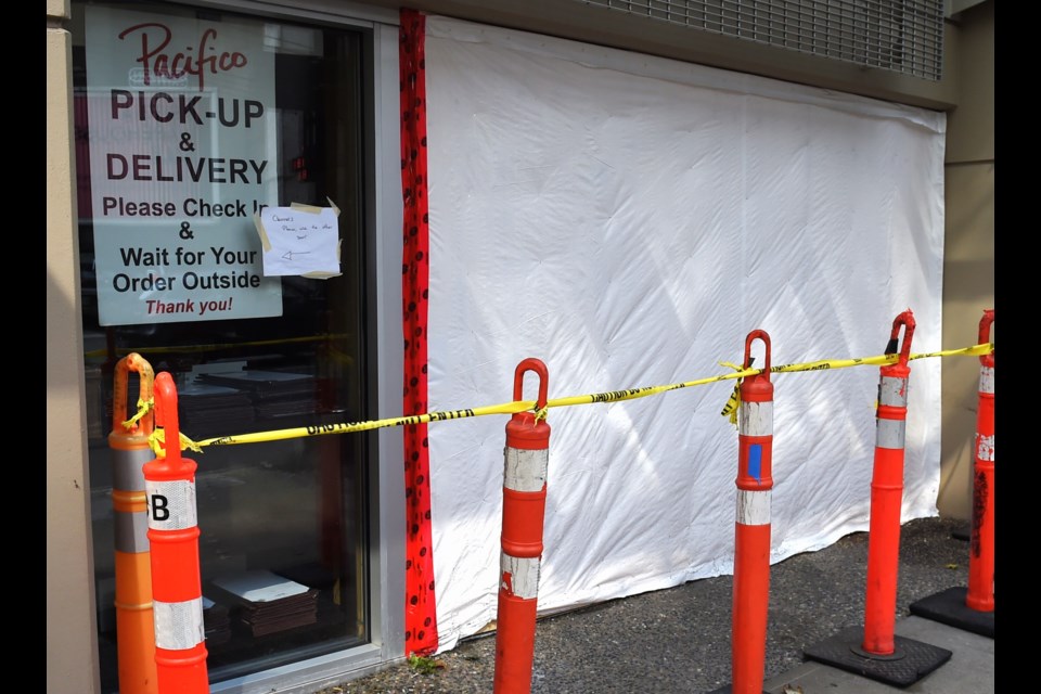 Pacifico Pizzeria was temporarily closed after a car crashed through the downtown Vancouver restaurant's front window.