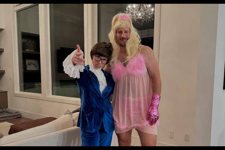 Natalie and J.T. Miller stole the show on Halloween as Austin Powers and a Fembot.