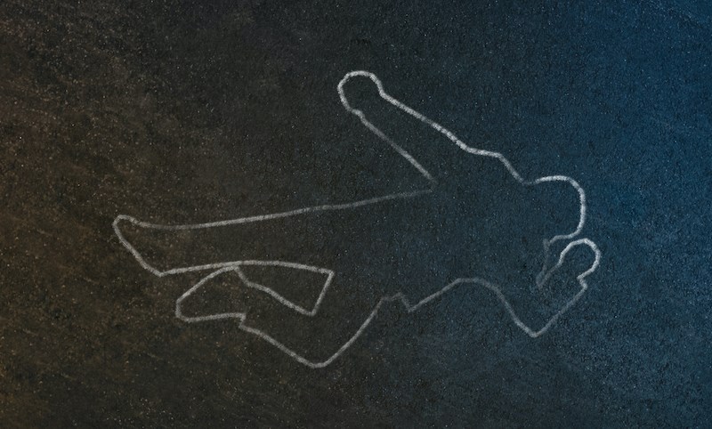 dead body outline chalk