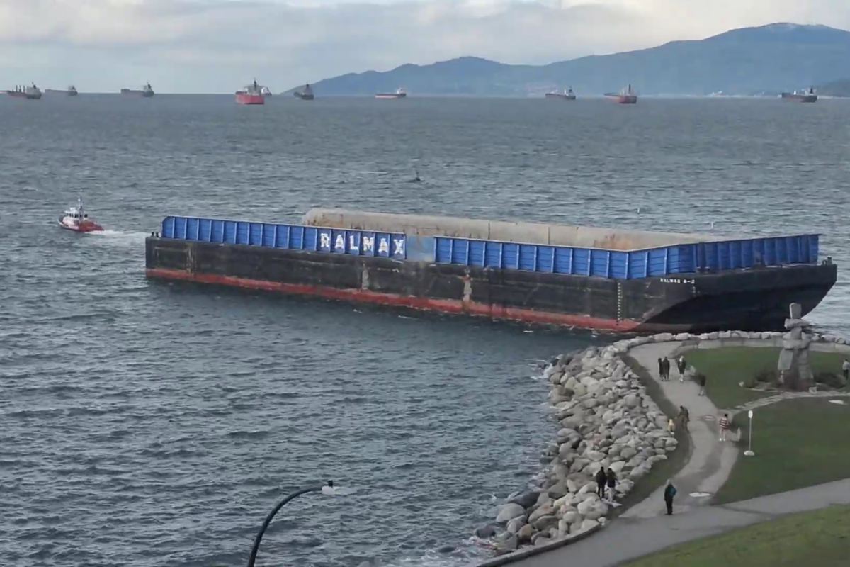 Another barge nearly ran aground in Vancouver's English Bay two years after the English Bay Barge