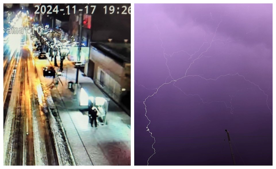 Locals shared videos of unique Metro Vancouver, B.C. weather events from a hail and thunderstorm on Sunday, November 17, 2024, ahead of a bomb cyclone. 