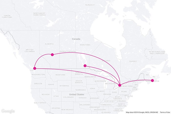 Swoop currently flies into five Canadian cities. - WestJet