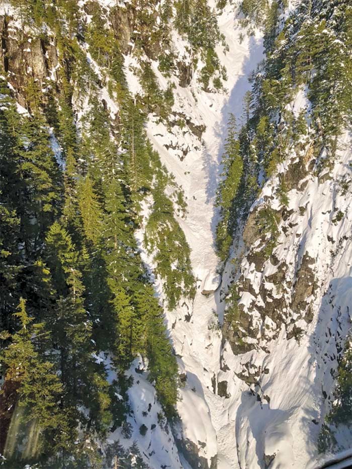  North Shore Rescue members had to spot a lost hiker somewhere in this gully from a helicopter. photo supplied, North Shore Rescue