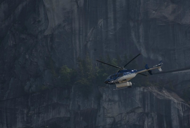  SAR helicopter being used to rescue a stranded parachuter from the Chief.