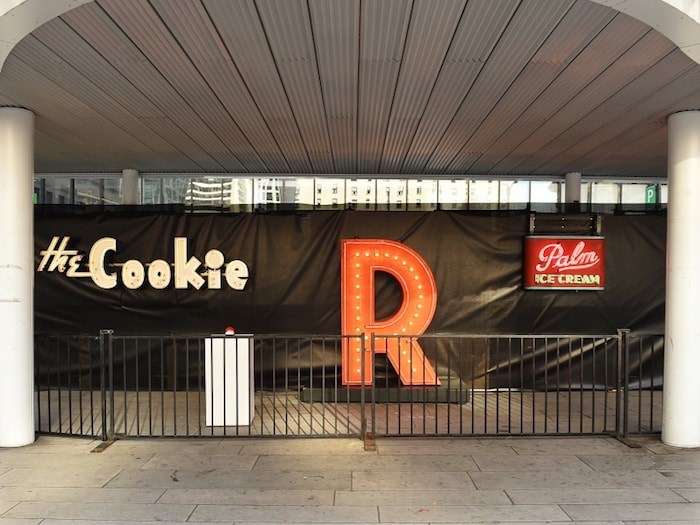  The three neon signs were unveiled at a ceremonial lighting ceremony outside 鶹ýӳArt Gallery Friday night to mark the start of the Lumière festival. Eventually, they'll be installed inside 'The Post' building on Georgia Street. Photo Dan Toulgoet