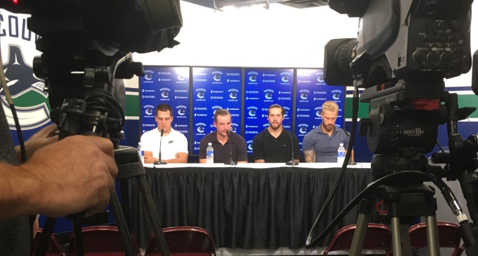 Canucks at media availability - media day presser