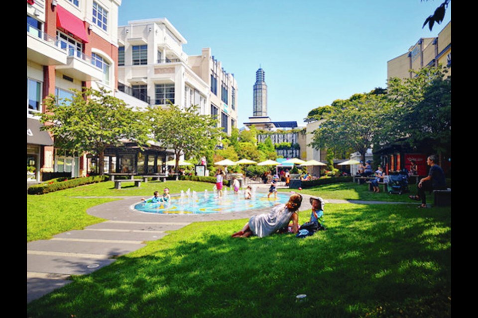 Uptown Shopping Centre Plaza is an example of the many plazas and open spaces that are envisioned as the area redevelops. DISTRICT OF SAANICH  