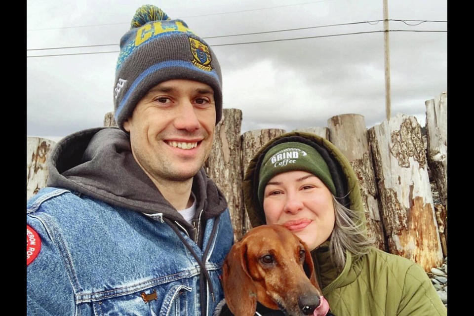 Dr. Evan Rogers, with his wife April and dog Rizzo, have been hired for the Port McNeill primary care clinic. Submitted 