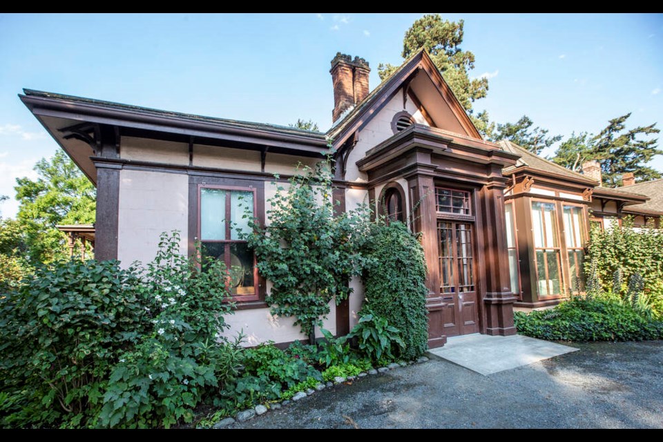 A view of the back of the house and the main entrance for the public today. DARREN STONE, TIMES COLONIST 