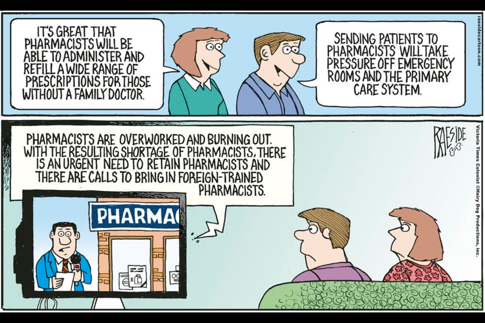 Adrian Raeside cartoon: Pharmacists OK'd for more medical tasks