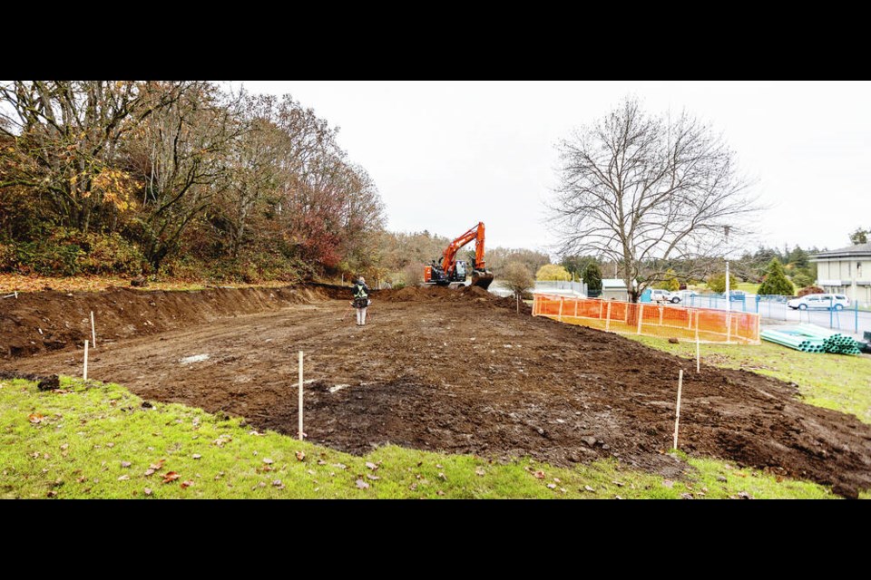 New Line Skateparks Ltd. has broken ground on a 13,000-square-foot skatepark at the West Shore Parks and Recreation complex in Colwood. The park is expected to be completed by March 2023. DARREN STONE, TIMES COLONIST 