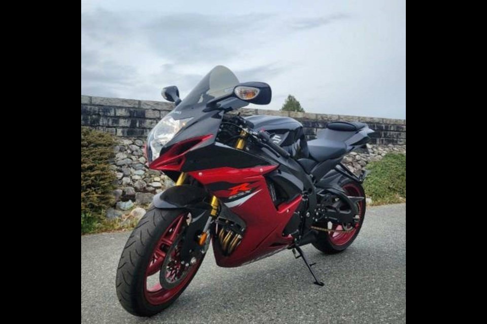 A red Suzuki GSXR street bike was stolen sometime between 10 p.m. Sunday and 4:30 a.m. Monday, according to Nanaimo RCMP. VIA NANAIMO RCMP 