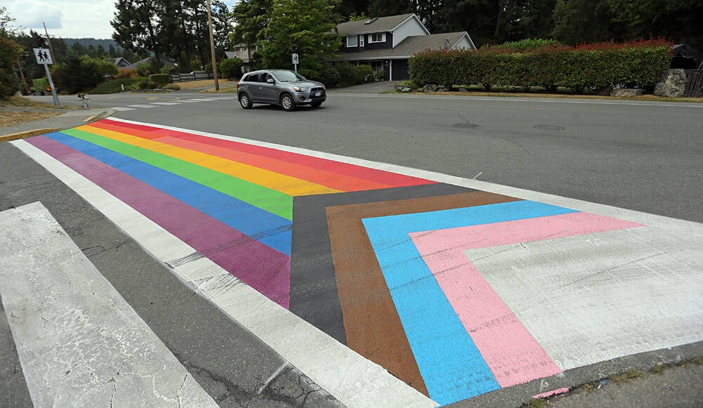 Rainbow crosswalk in Central Saanich target of attempted vandalism ...