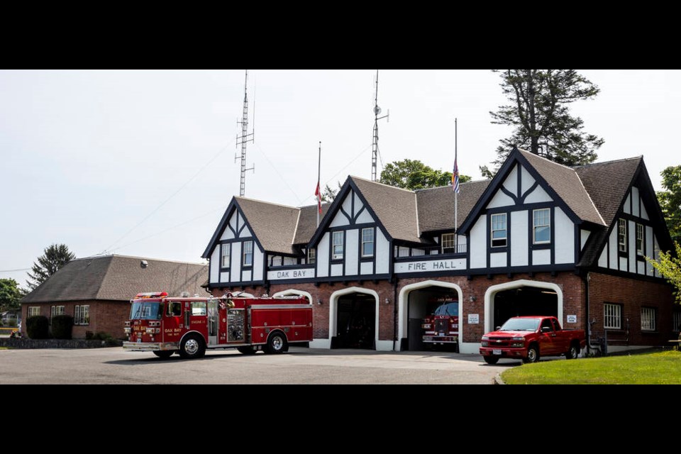 A file photo of Oak Bay Fire Hall from May 18, 2023. (DARREN STONE, TIMES COLONIST). 