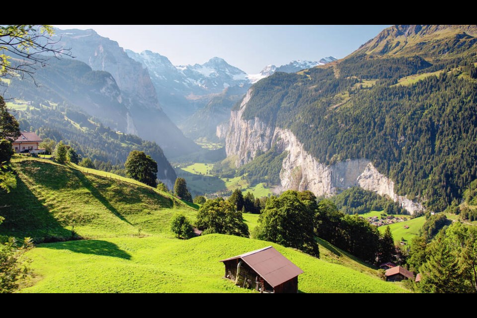 Switzerland’s Lauterbrunnen Valley looks pastoral  but hides a powerful dose of natural wonder. CAMERON HEWITT 