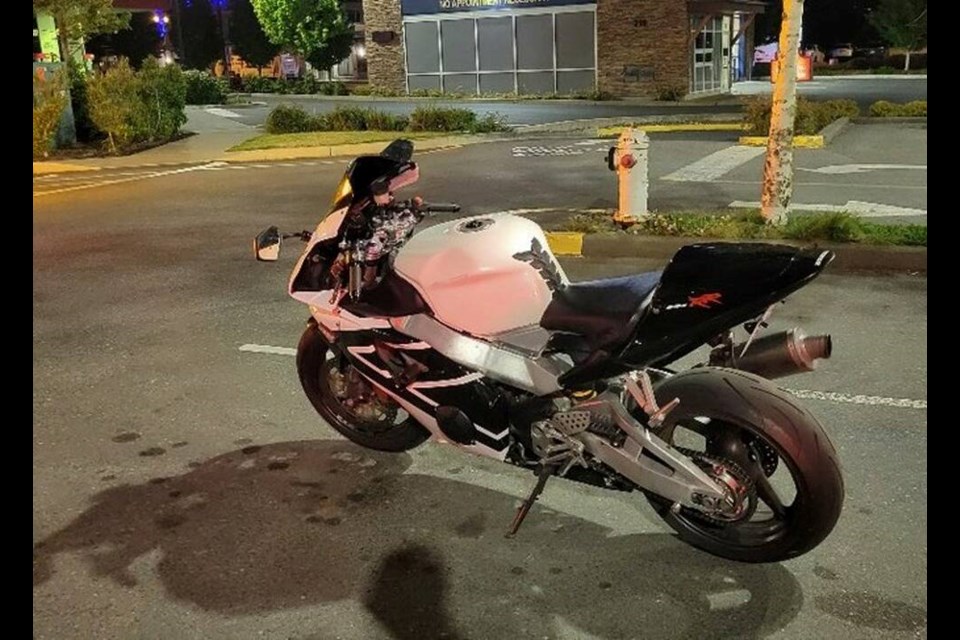 The motorcycle was impounded early Thursday. VIA WEST SHORE RCMP 