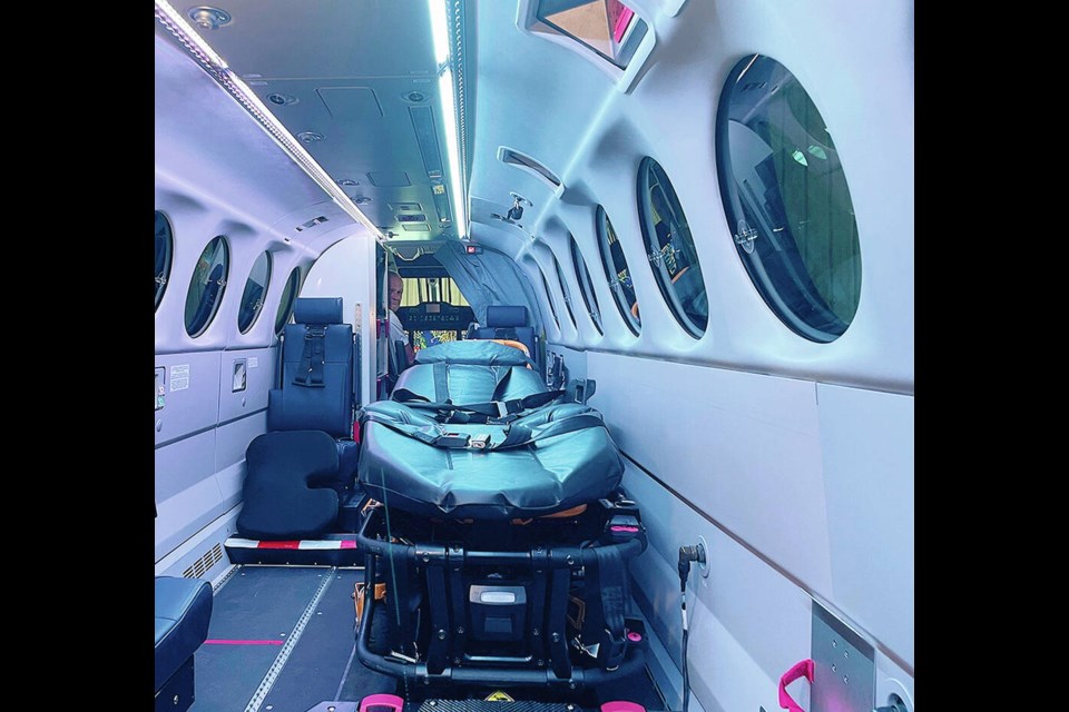 The Beechcraft King Air 360CHW can accommodate two patients and three passengers. MARIA RANTANEN, RICHMOND NEWS