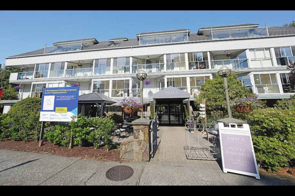 Amica’s Douglas House independent and assisted-living facility is housed in two connected buildings at 50 Douglas St. and 675-685 Niagara St. ADRIAN LAM, TIMES COLONIST 