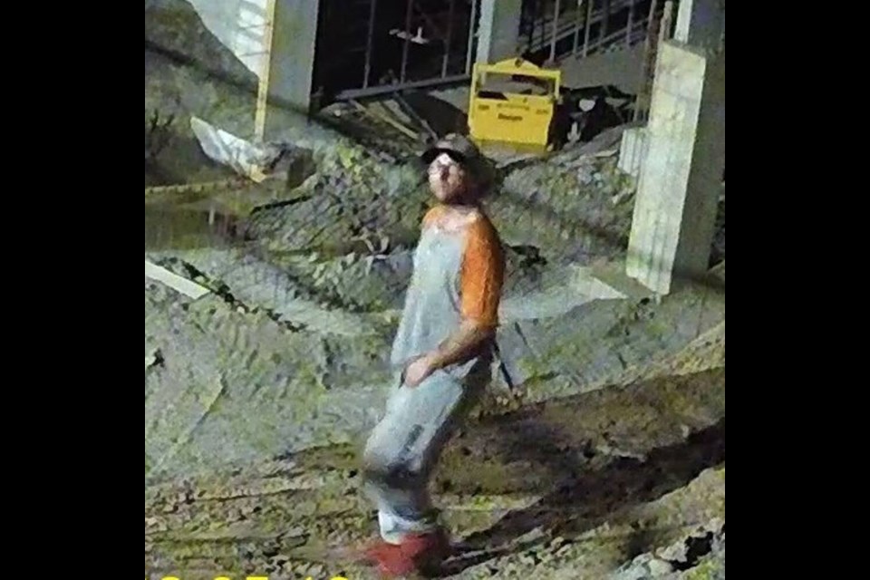 Police have released photos of a suspect in a break-in at a construction site in View Royal. VIA WEST SHORE RCMP 