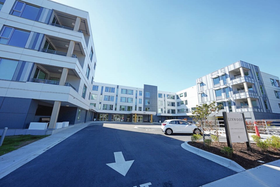 The new Linwood Court seniors home at the corner of Linwood Avenue and Tolmie Avenue. ADRIAN LAM, TIMES COLONIST 