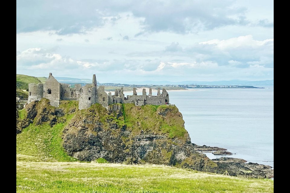 Above, the now ruined medieval Dunluce Castle on Northern Ireland’s Antrim Coast is located dramatically close to the cliff edge and was once one of the locations in the TV drama series Games of Thrones. KIM PEMBERTON 