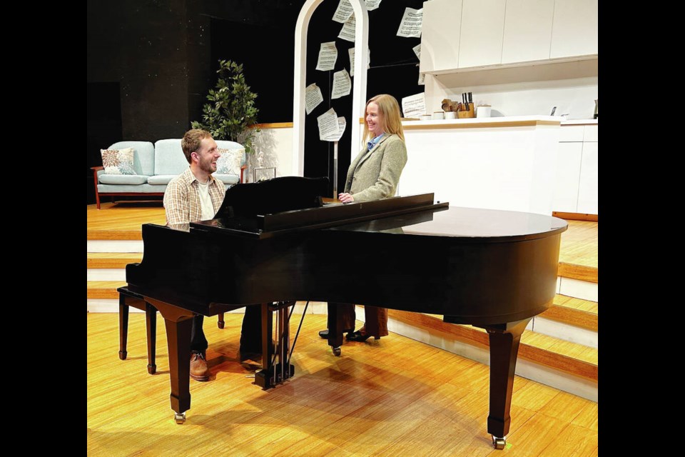 Victor Hunter, left, and Rebecca deBoer star in The Piano Teacher. CHEMAINUS THEATRE 