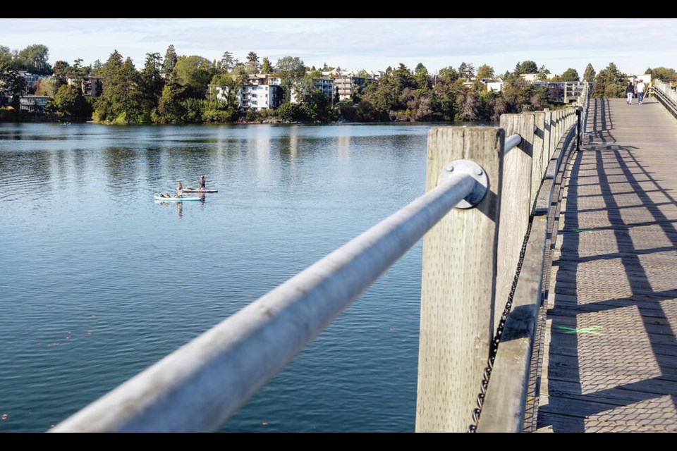 For boating logistics and underwater safety reasons, B.C. Hydro is asking all swimmers and watercraft to please stay away from the west side of the Selkirk Trestle while it conducts survey work. DARREN STONE, TIMES COLONIST 