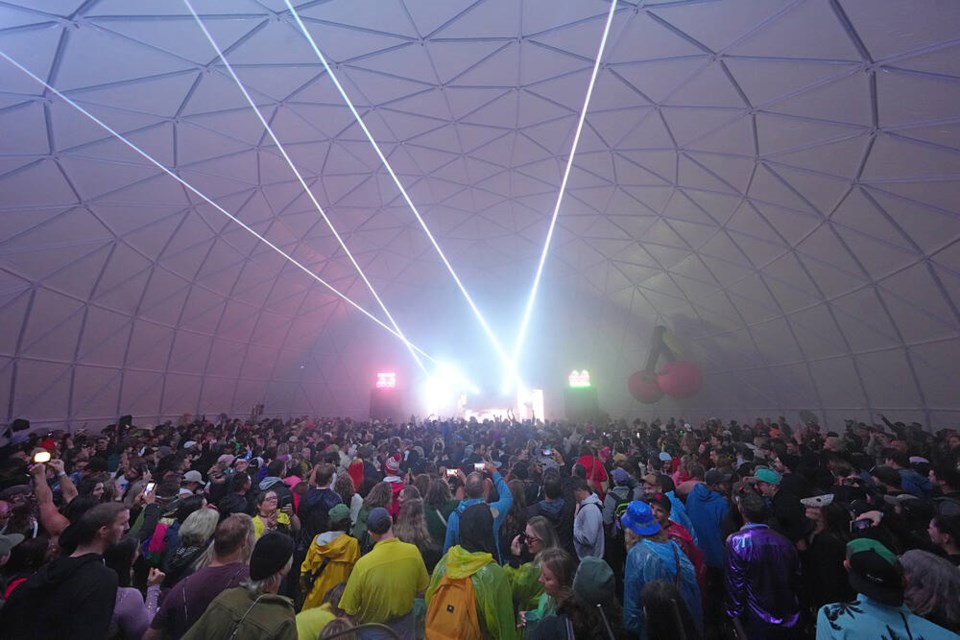 One of the Rifflandia music festival’s three stages is in a large dome, custom-built for the event. ADRIAN LAM, TIMES COLONIST. Sept. 13, 2024 