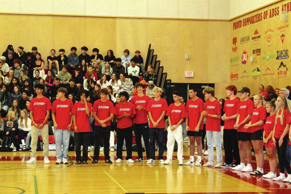 Students at Alberni District Secondary School wear their new Storm shirts. VIA ALBERNI DISTRICT SECONDARY SCHOOL 