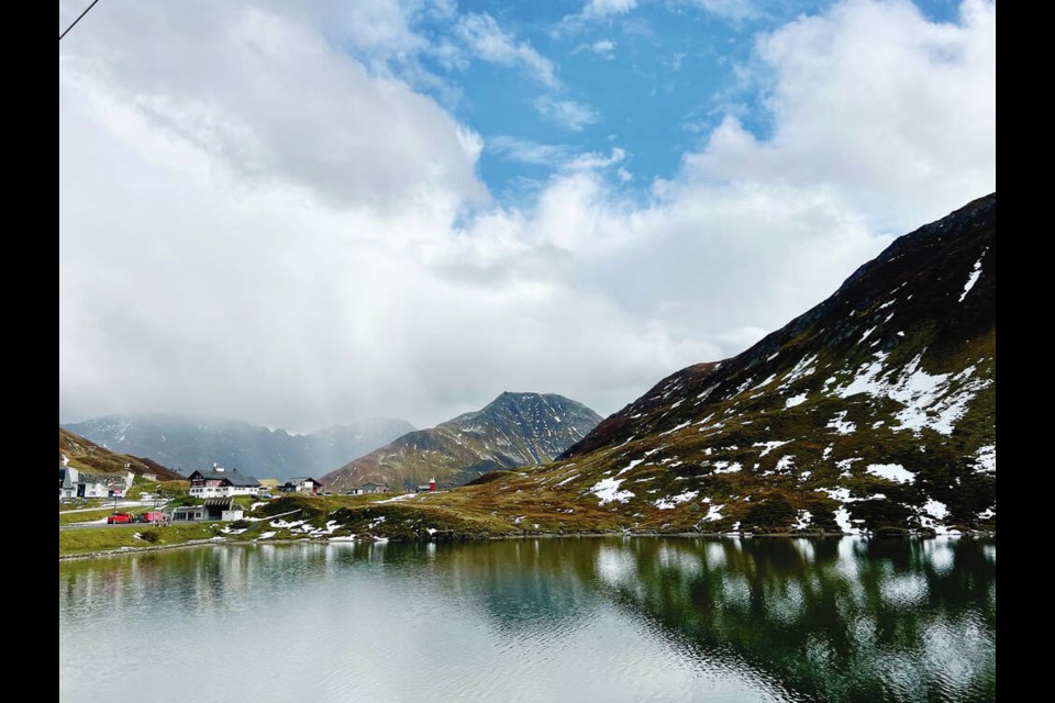 The highest point on the Glacier Express train is Oberalp Pass, at 2,044 metres above sea level. It covers a distance of 32 km. while following along Oberalp Lake. 