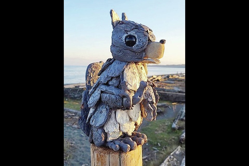 Stolen squirrel statue. 
VIA WEST SHORE RCMP 